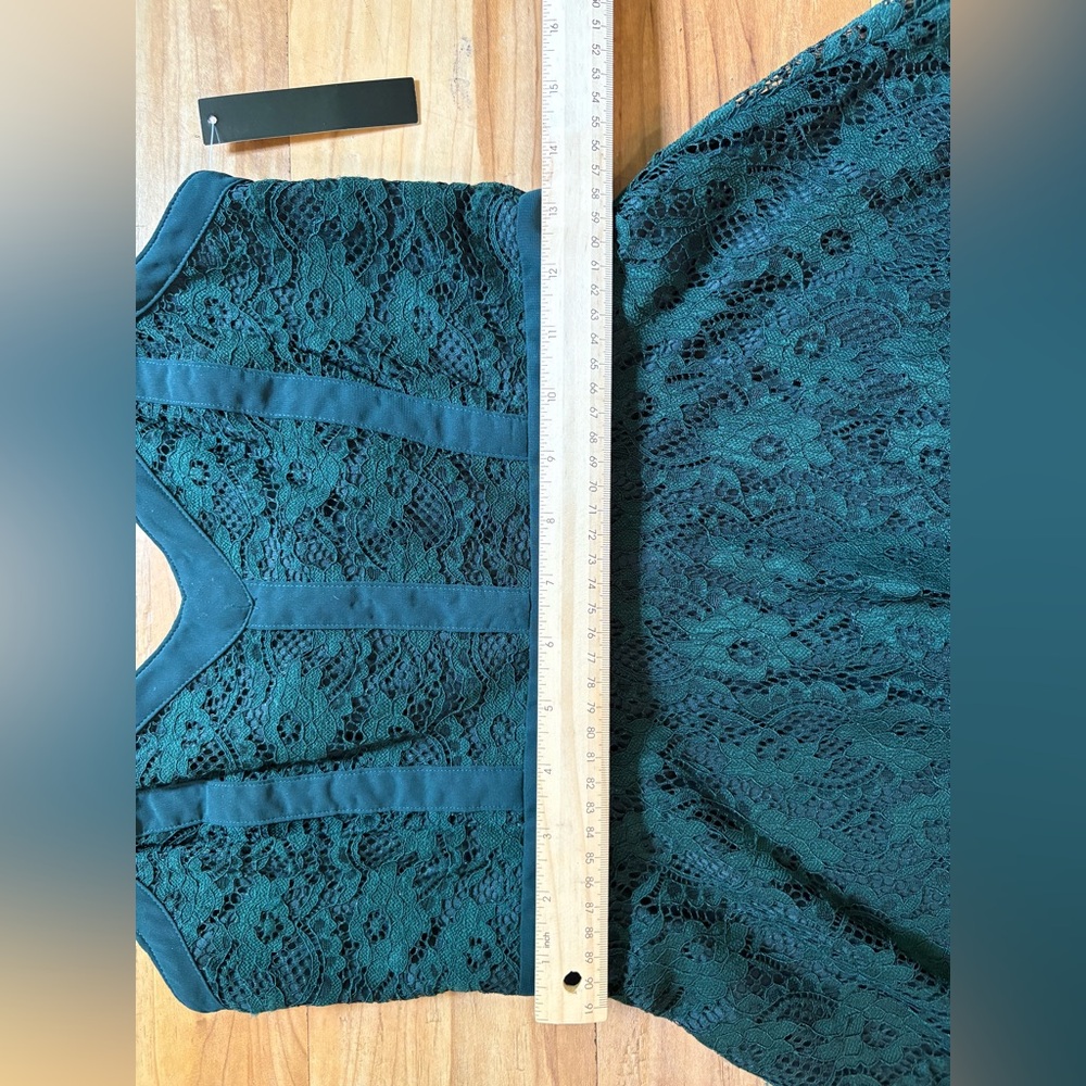 NWT, Xtraordinary, Green, Fit and Flare Lace Mini Dress, Juniors Size M - Picture 10 of 13